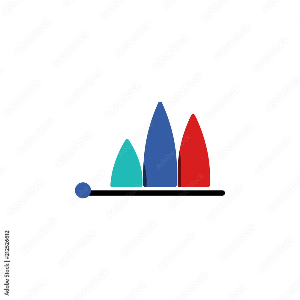 Poster colored infographic area chart illustration. element of business chart for mobile concept and web ap