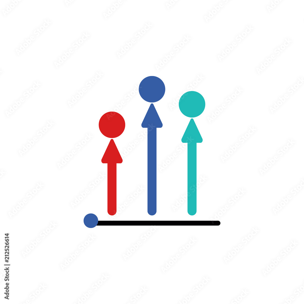 Poster colored infographic column chart illustration. element of business chart for mobile concept and web 