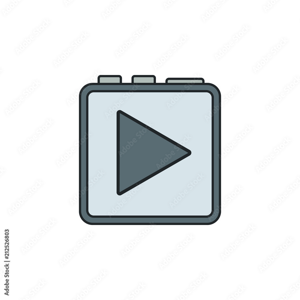 Aufkleber portable music speaker icon. element of technology icon for mobile concept and web apps. field outli