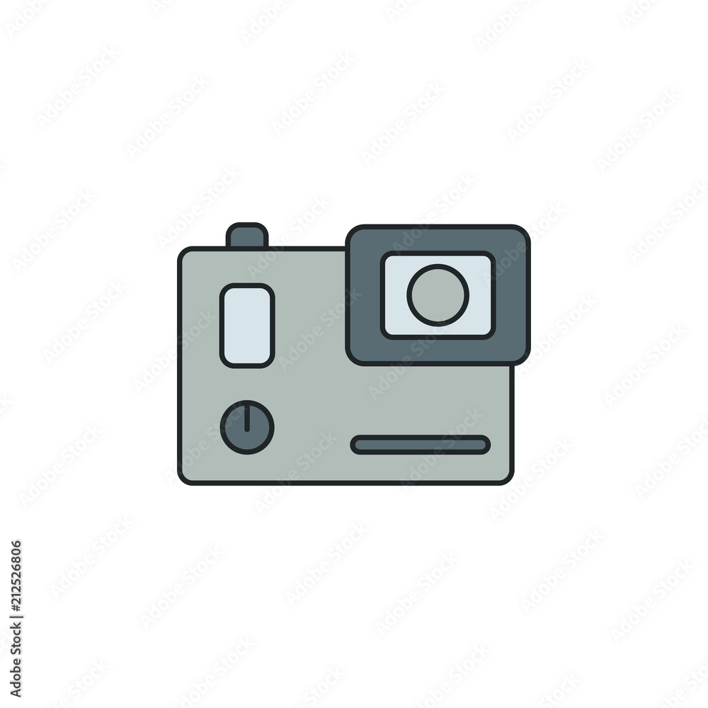 Poster manual camera icon. element of technology icon for mobile concept and web apps. field outline manual
