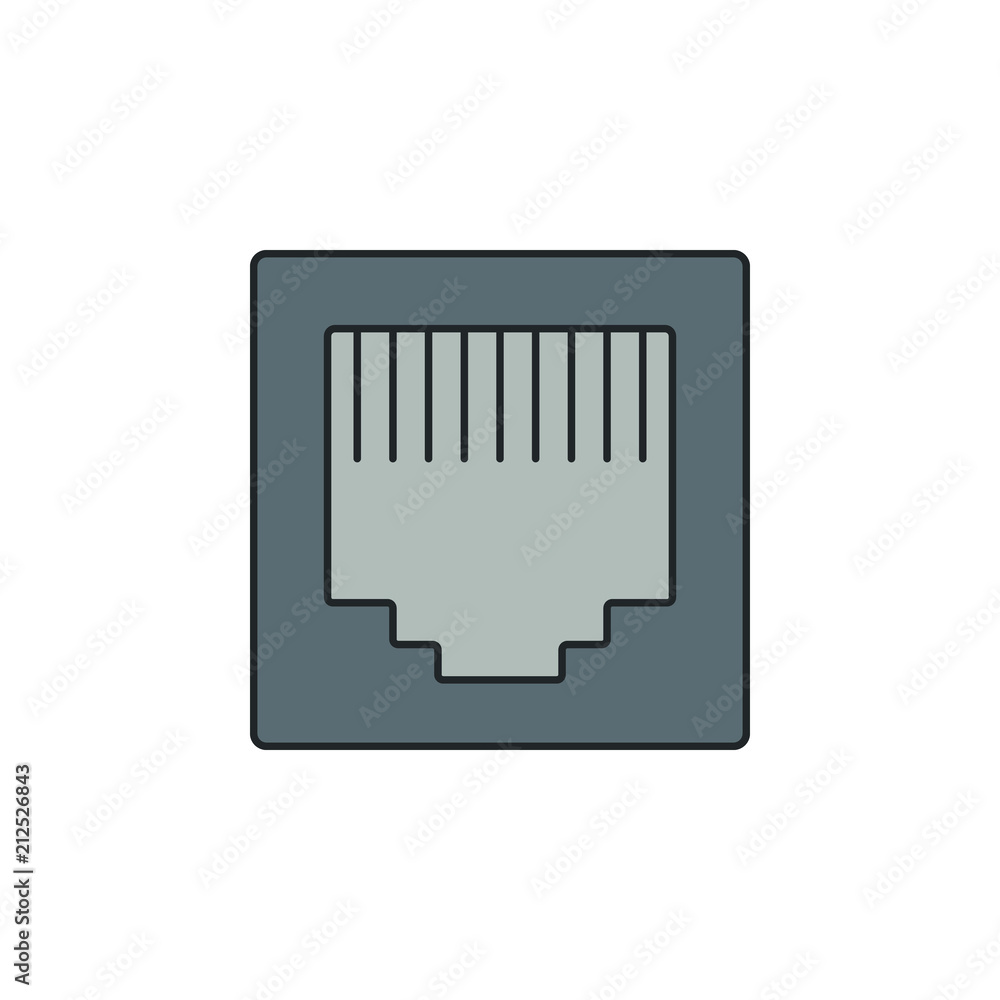 Poster lan ethernet icon. element of technology icon for mobile concept and web apps. field outline lan eth