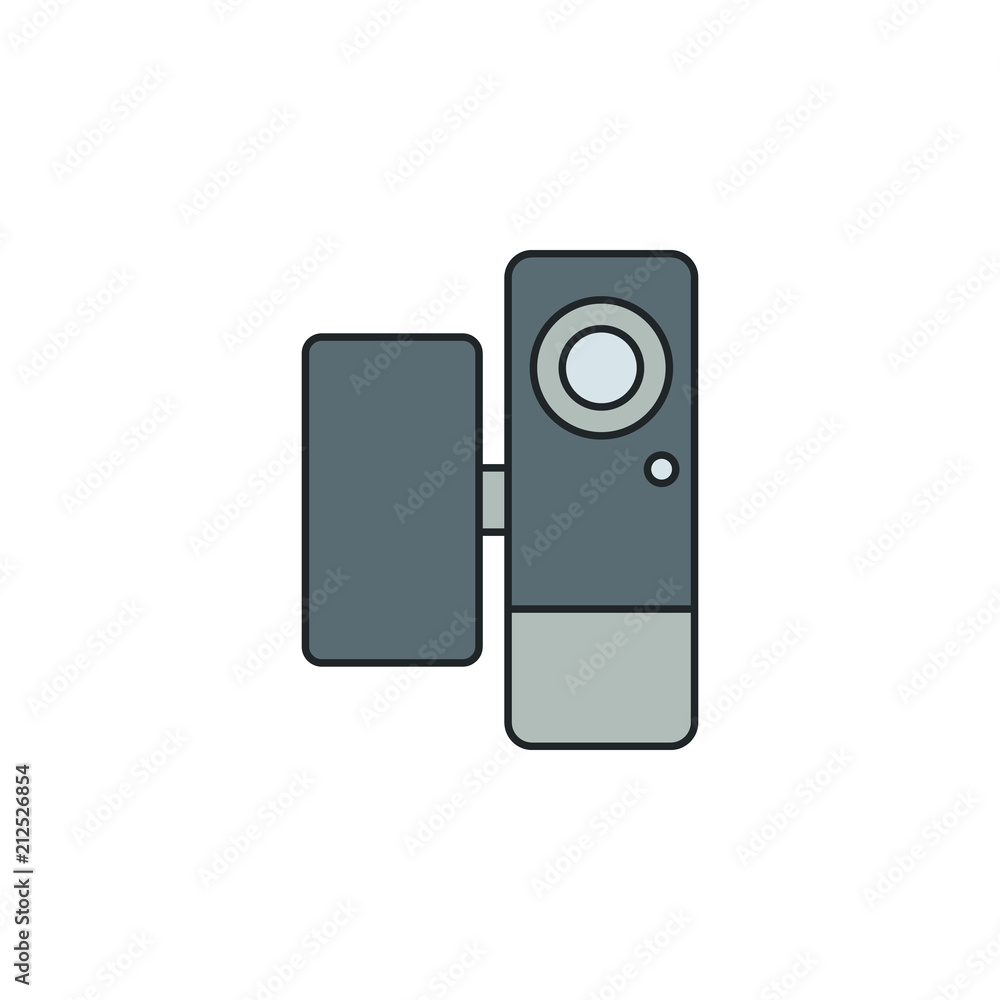 Poster manual camera icon. element of technology icon for mobile concept and web apps. field outline manual