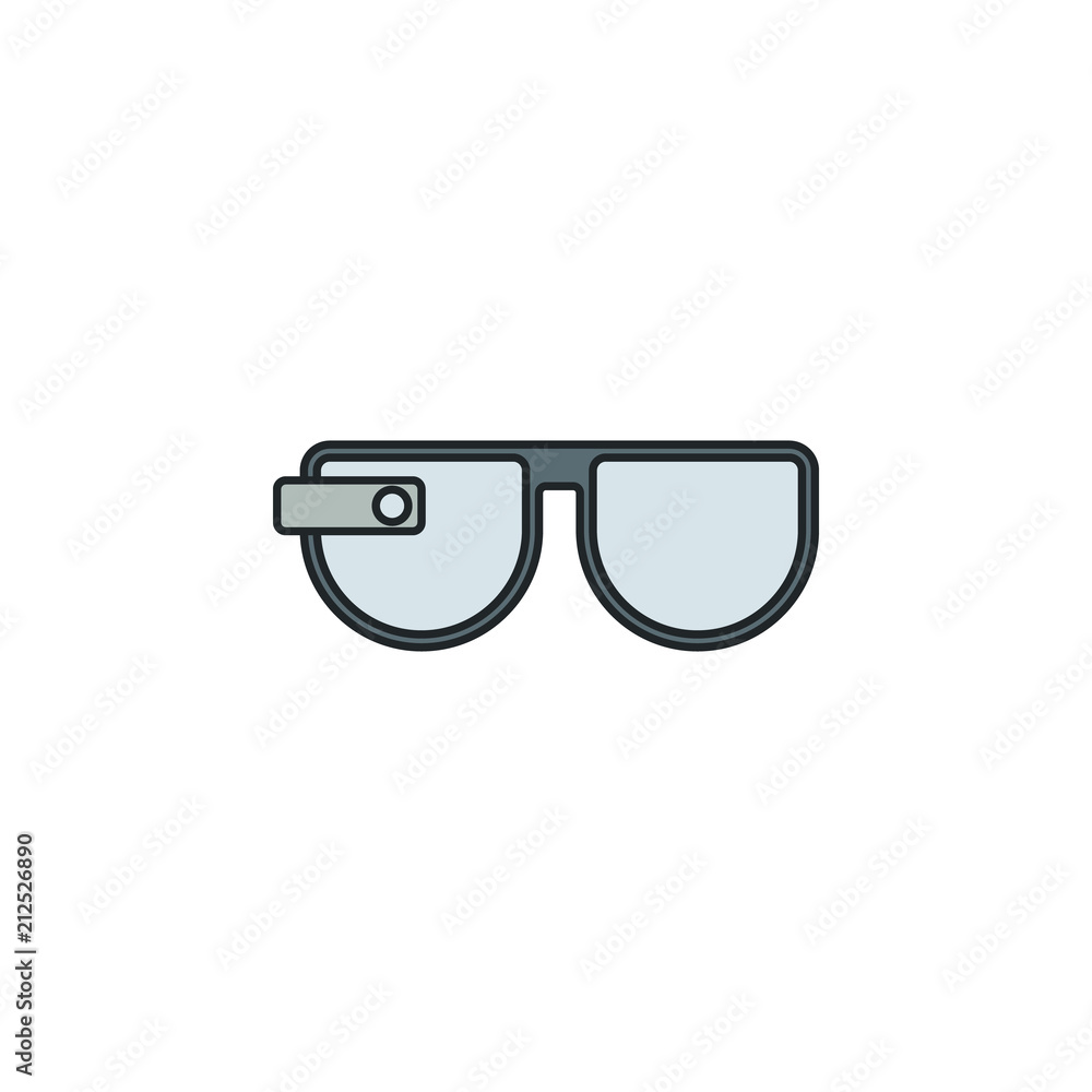Poster smart glasses icon. element of technology icon for mobile concept and web apps. field outline smart 