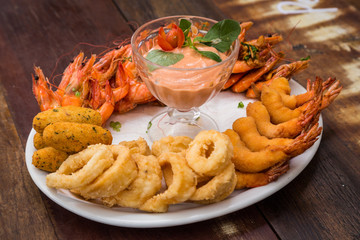 A delicious Shrimp squid meal