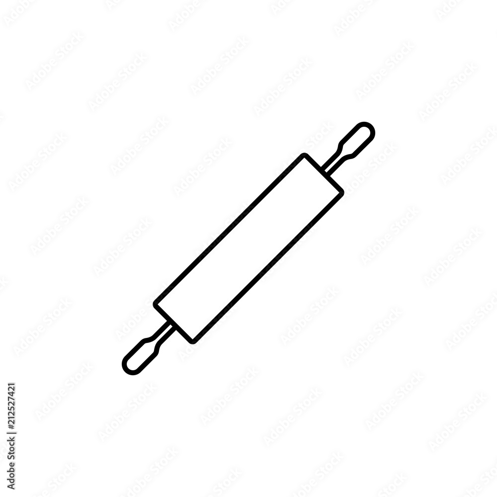 Poster rolling pin icon. element of kitchen appliances icon for mobile concept and web apps. thin line roll