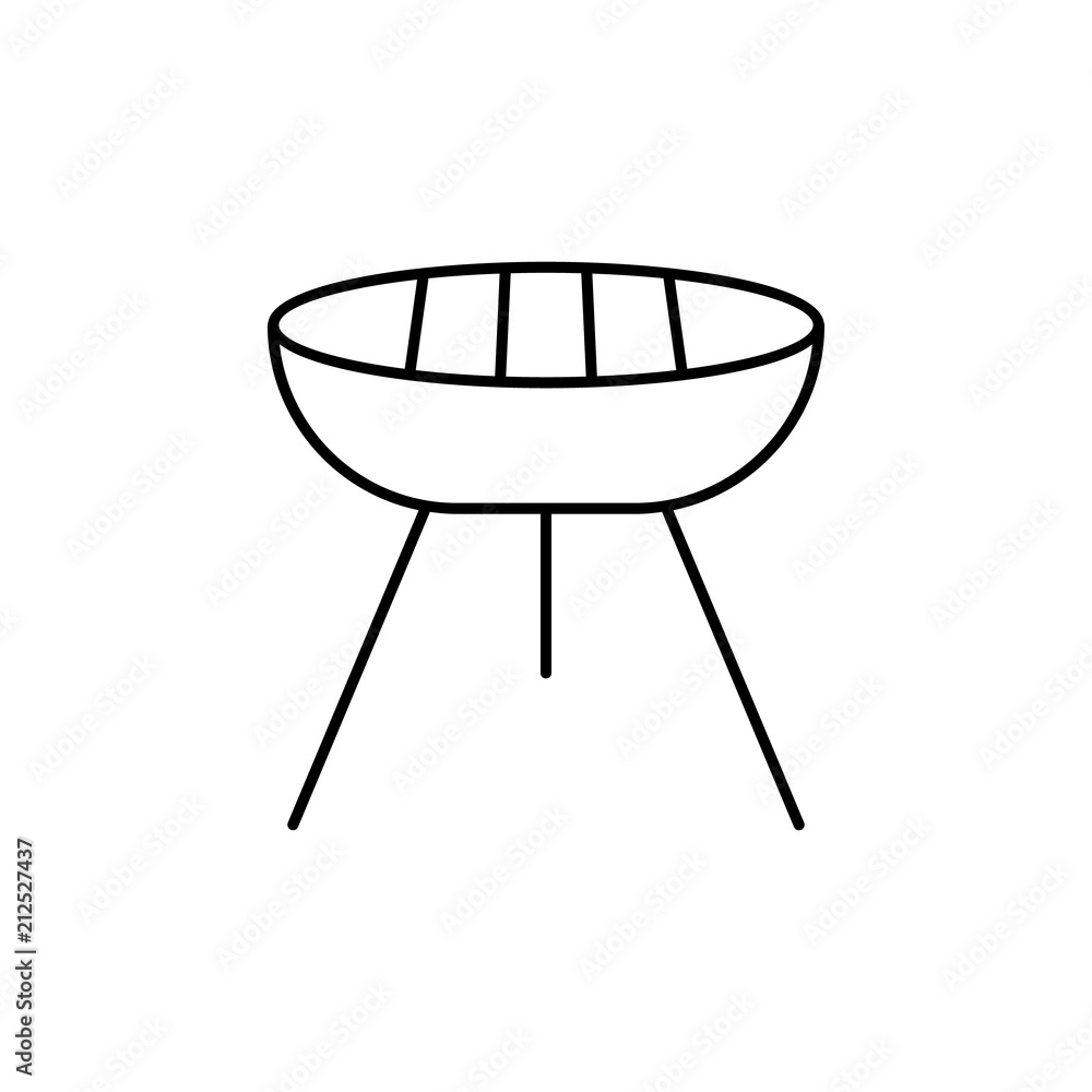 Poster b-b-q icon. element of kitchen appliances icon for mobile concept and web apps. thin line b-b-q icon