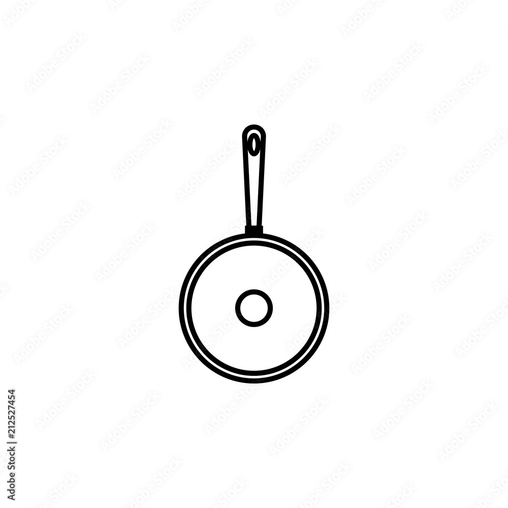 Poster frying pan icon. element of kitchen appliances icon for mobile concept and web apps. thin line fryin