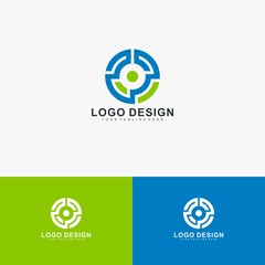 Circle technology logo design vector.
