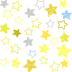 星　シームレスパターン　手描き風