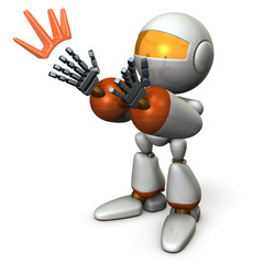 Naklejka premium 拍手するキュートなロボット