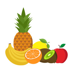 Fruits. Vector illustration. Isolated.