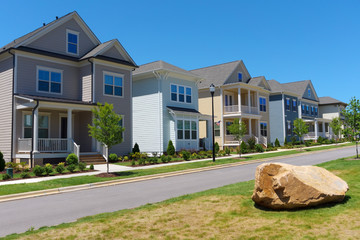 Street of suburban homes