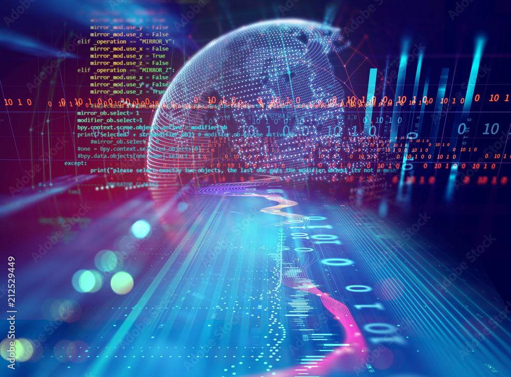 Poster digital code number abstract technology background