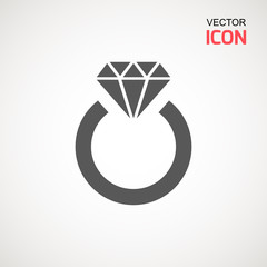 Diamond Icon Vector. Diamond sign icon. Jewelry symbol. Gem stone. Graphic element. Simple flat symbol. Perfect Black pictogram illustration on white background