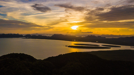 Fototapeta premium landscape of Mountain in Twilight Time , Krabi Thailand