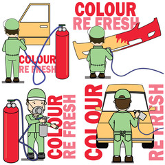 worker Spraying colour