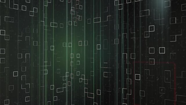 Abstract matrix cyberspace grid animation in futuristic fantasy path