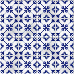 vector seamless background with oriental mosaic tiles