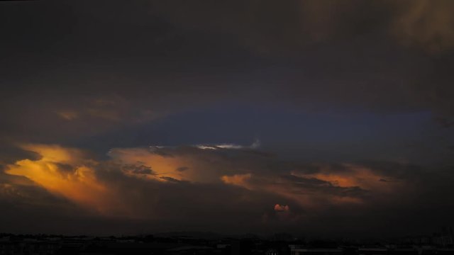 Time lapse: Amazing colors of sunset and clouds