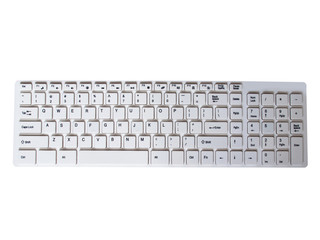 Computer keyboard on white background. (clipping path)