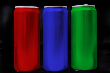 Aluminum beverage drink can isolated on dark background. Metal color for your design.