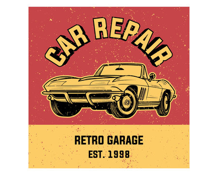car repair garage classic vintage retro