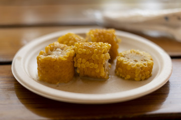 Sweet corn boiled in milk