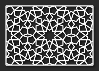 Decorative pattern for laser cutting. Vector oriental style ornament.