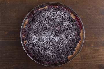 Homemade organic currant pie dessert ready to eat . Currant tart
