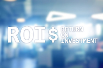 ROI - Return on investment, Financial market and stock trading concept.