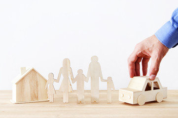 Insurance concept. family life, financial and health issues.