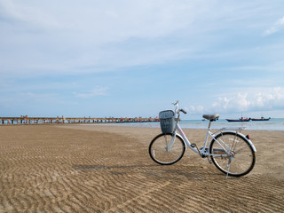 Bicycle beside the beach.
