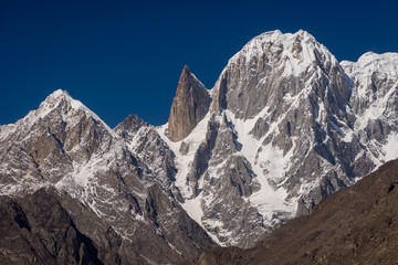 Lady finger and Ultar Sar mountain peak in Hunza valley, Pakistan