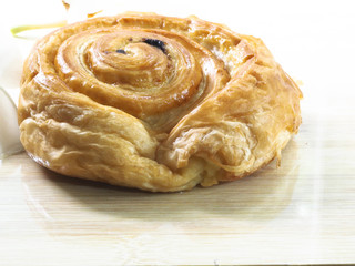 .Homemade bakery and butter with powdered sugar