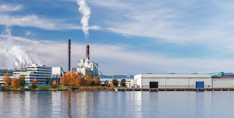 Panoramic industrial landscape, Skogn