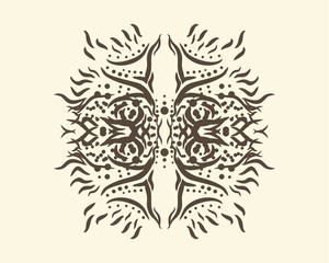 Stylish geometric pattern. Ornament of lines and curls. Linear abstract background.