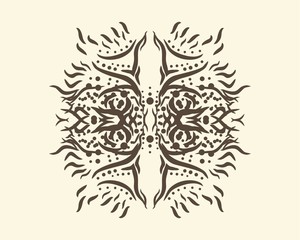 Stylish geometric pattern. Ornament of lines and curls. Linear abstract background.