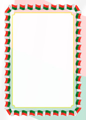 Frame and border of ribbon with Madagascar flag, template elements for your certificate and diploma. Vector