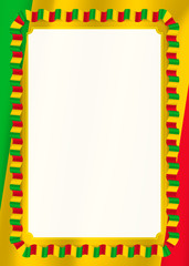 Frame and border of ribbon with Mali flag, template elements for your certificate and diploma. Vector
