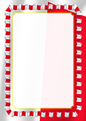 Frame and border of ribbon with Malta flag, template elements for your certificate and diploma. Vector