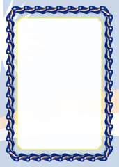 Frame and border of ribbon with Marshall islands flag, template elements for your certificate and diploma. Vector