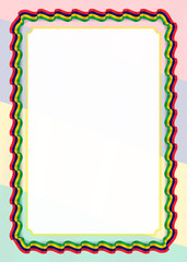 Frame and border of ribbon with Mauritius flag, template elements for your certificate and diploma. Vector