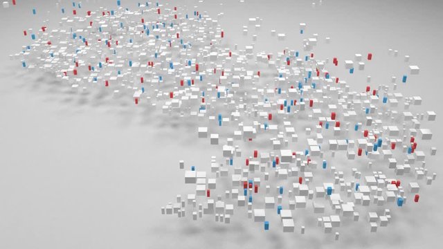 Map of Paraguay - America | 3d Rendering, mosaic of little bricks - White and flag colors. A number of 3933 little boxes are accurately inserted into the mosaic