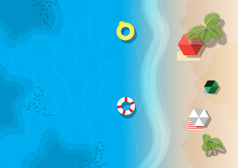 Top Summer View of Sea Vector