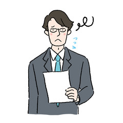 腕を組む 横向きの男性 手描き イラスト Wall Mural Matsu