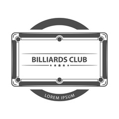 Billiard, game with text logo. Vector eps 10