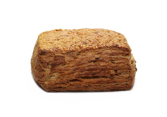 Rolls, pastry with sesame isolated on white background