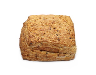 Rolls, pastry with sesame isolated on white background
