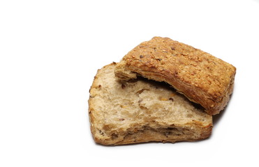 Rolls, pastry with sesame isolated on white background