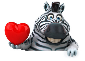 Fun zebra - 3D Illustration